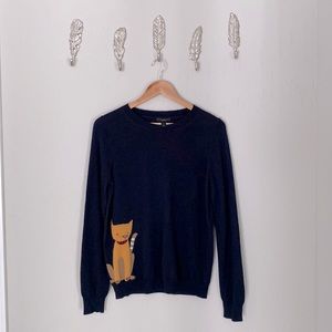 J.Crew Tabby Cat Sweater Size M